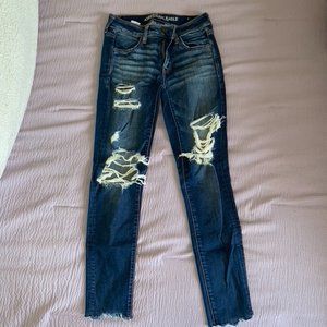 Stretchy, high-waisted, distressed, American Eagle Jeans